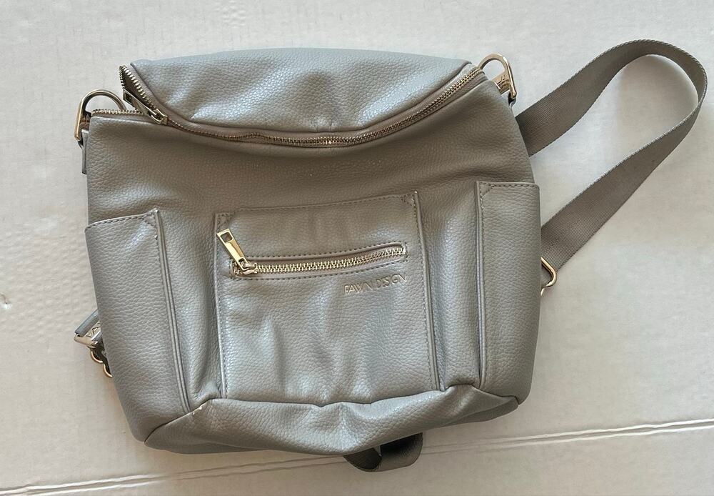 Fawn Design Original Diaper Bag Backpack Stone Gray Convertible Tote